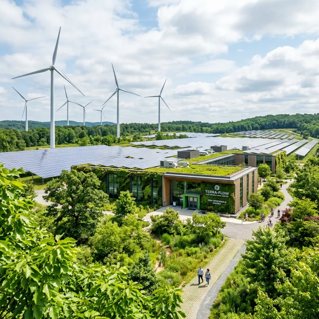 Wind and solar powered green hosting infrastructure