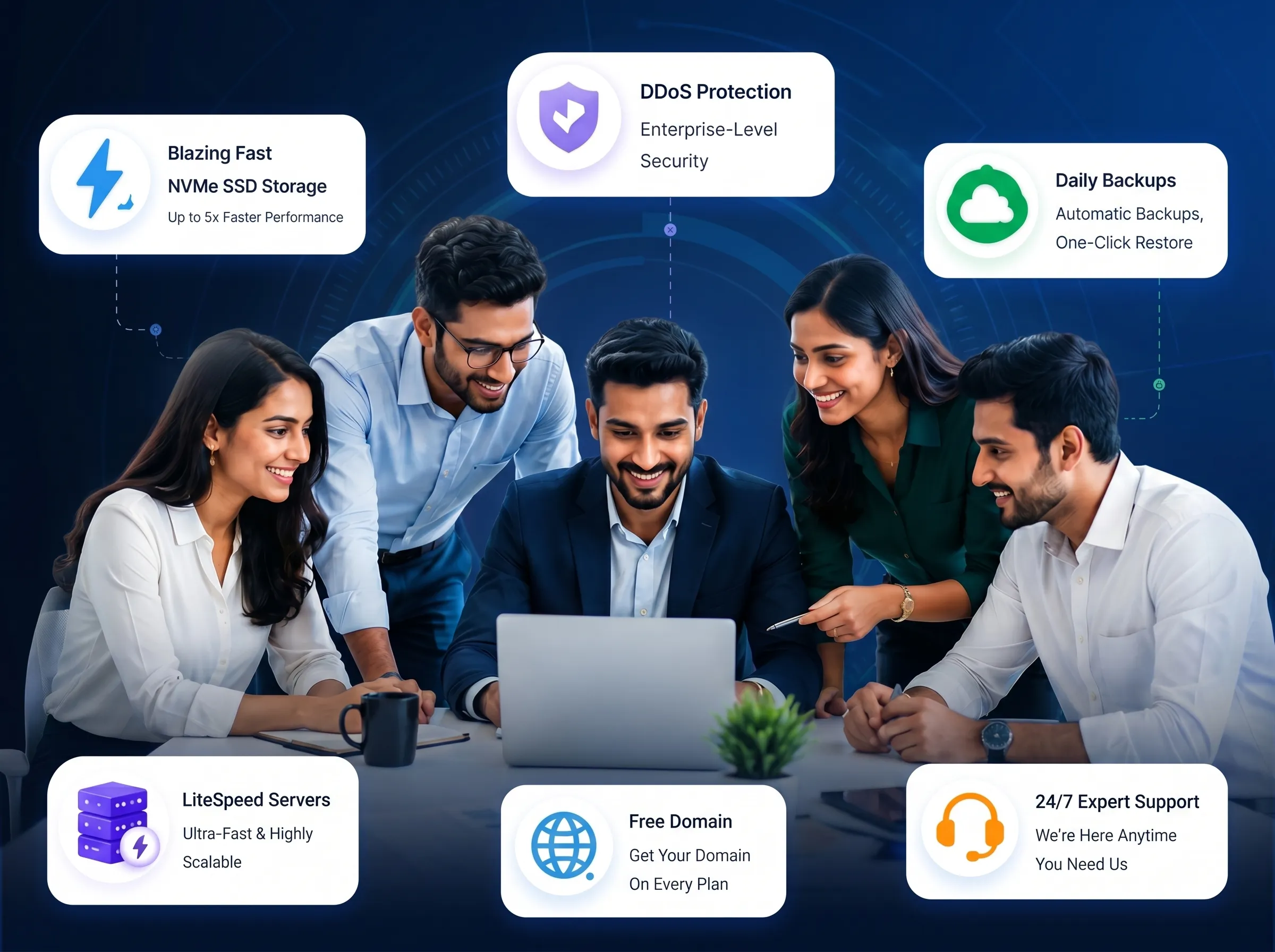 Agency team managing multiple client hosting accounts from one dashboard