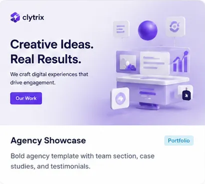 Creative agency WordPress theme with team section and case studies